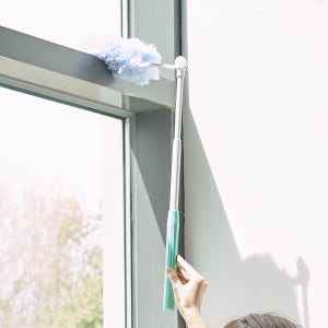 하비비 길이조절 정전기 양면 먼지털이 롱숏 핸들2개, 리필 12개입