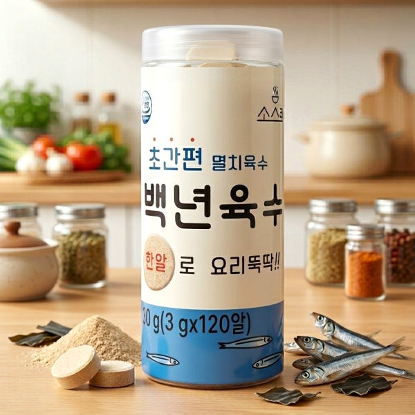 [도착보장] 소스락 백년육수 코스트코 코인 동전 한알 고체 만능 육수 천연 조미료