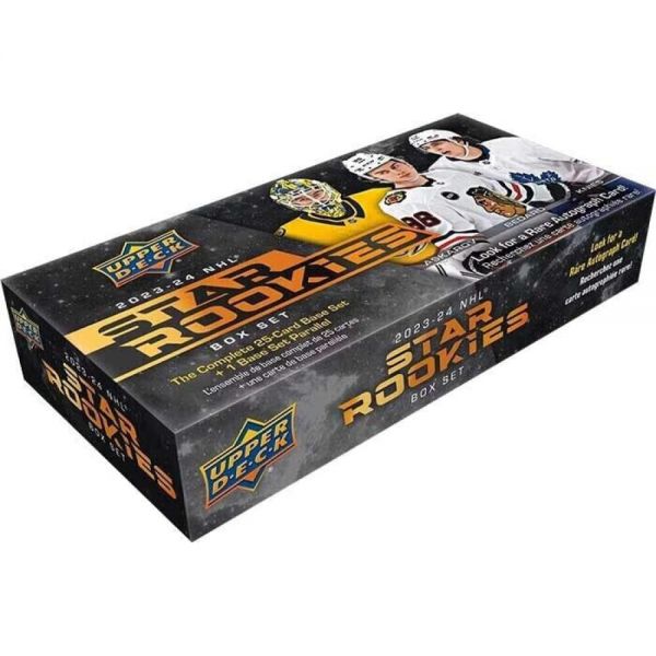 2023-24 NHL UPPER DECK STAR ROOKIES 하키 공장 밀봉 박스 세트 카드 26장, 사인 가능 CONNOR BEDARD ROOKIE RC를 포함한 루키 카드