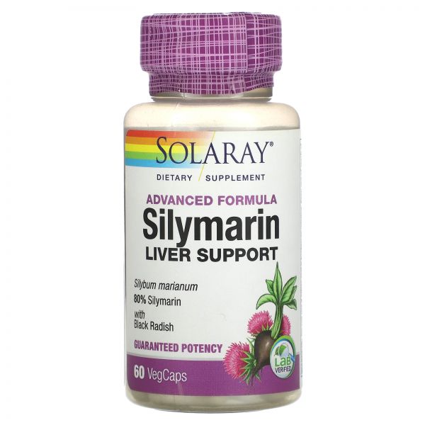 Solaray, Advanced Formula <b>실리마린</b> 간 보충제, 베지 캡슐 60정
