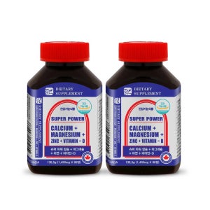 캐나다 직수입 슈퍼파워 칼슘 + 마그네슘 + 아연 + 비타민D 3개월분 90캡슐, 2개