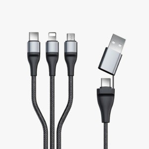 쑤누야 갤럭시멀티케이블 3in1 충전케이블 c타입8핀5핀 동시충전 1.2M