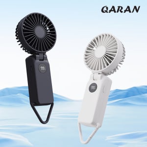 [사은품증정]큐아란 휴대용 탁상용 미니 무선 손선풍기 접이식 손풍기 LED 디스플레이 QR-3