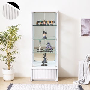 빌바오 4단 600 화이트 리브템바형 유리 진열장 위스키 피규어 레고장식장