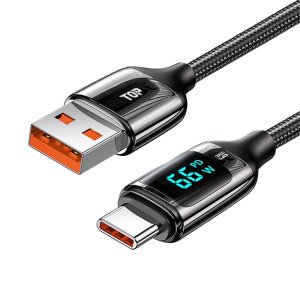 LED 디스플레이 C타입 66W USB 스마트폰 고속 충전 케이블 1.2M