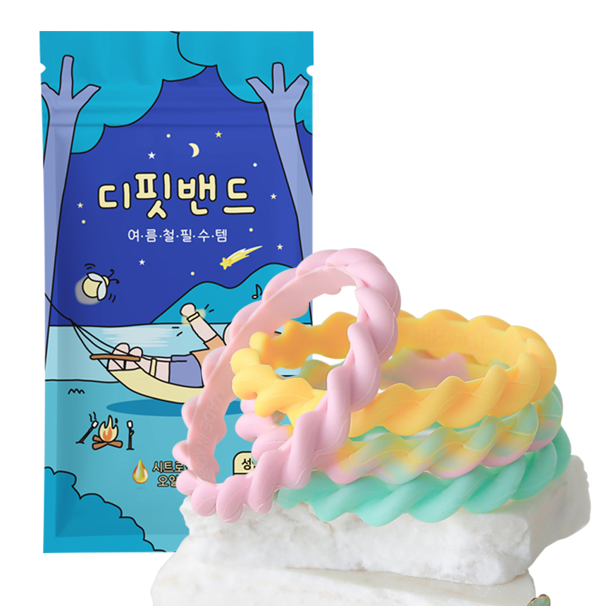 국내제조 [디핏밴드] KC인증 실리콘 썸머 밴드 팔찌 여름 필수템 어린이, 성인 캠핑, 등산