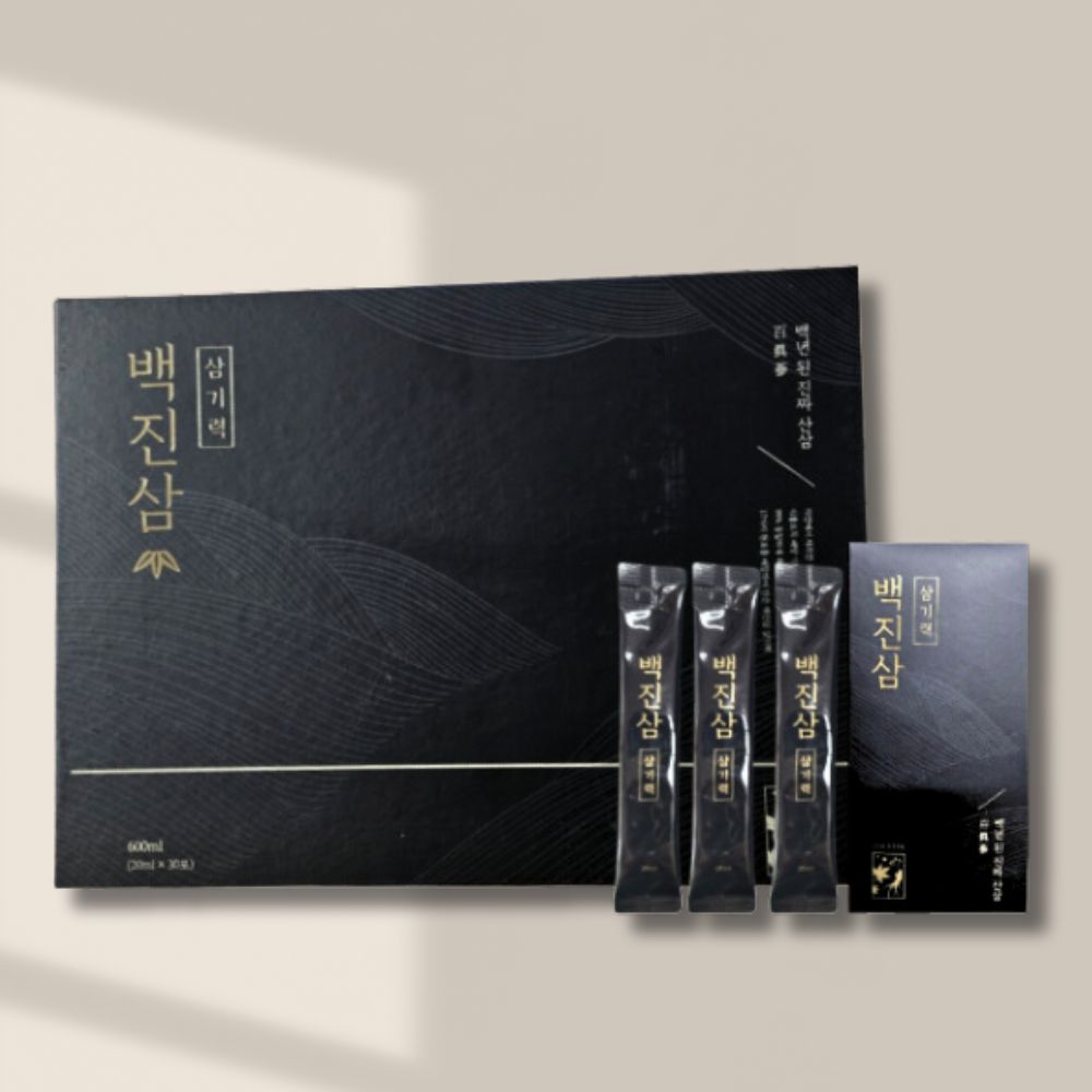 <b>백진삼 삼기력</b> 산삼건강식품 백진삼 600ml (20mlx10포x3box)