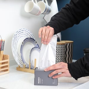 창신리빙 분리수거함 프랑코 비닐봉투 페달형 50L 50매 불투명