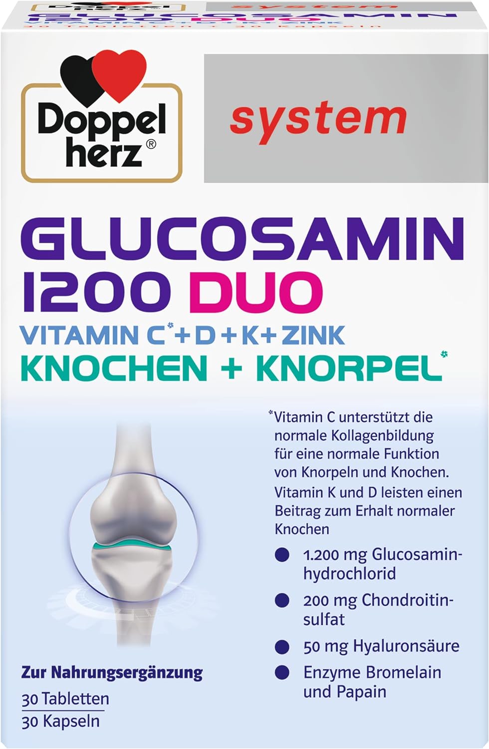 DOPPELHERZ Glucosamin 1200 도펠헤르츠 글루코사민 120정