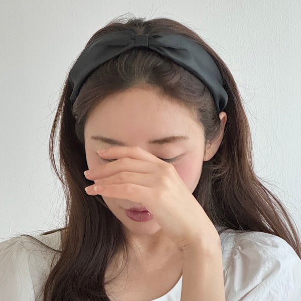 오간자 매듭 리본 헤어밴드 빗살 머리띠 얇은 반다나