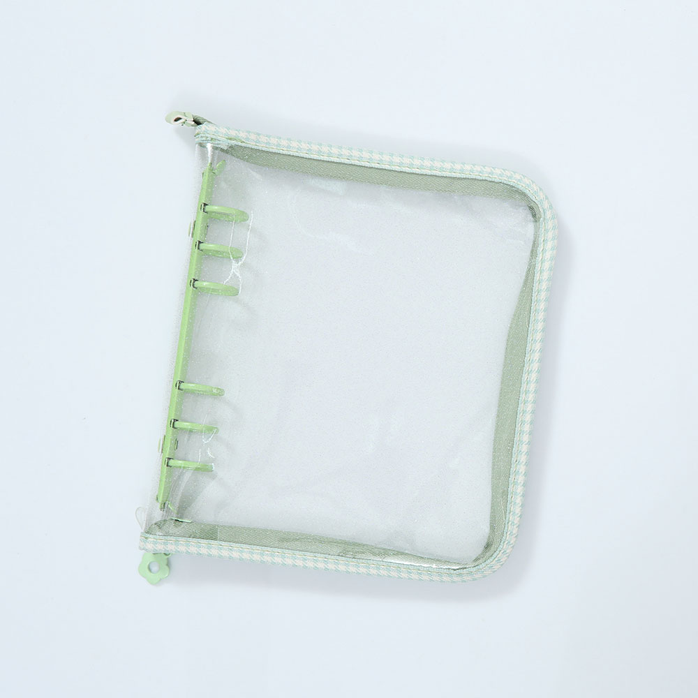 패턴 와이드 지퍼 6공 다이어리 커버 포카 바인더 - A6 패턴아보카도