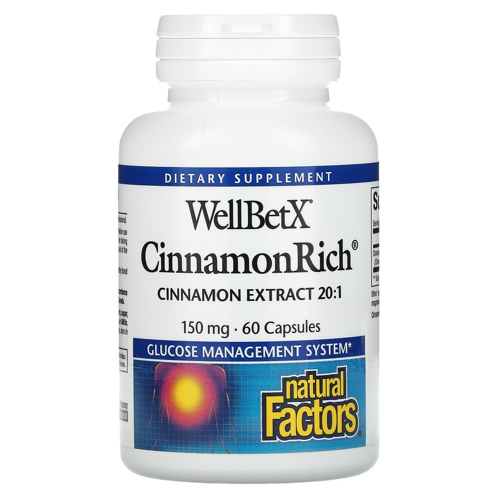 내추럴팩터스 WellBetX 시나몬리치 계피 150mg 캡슐 60정