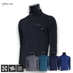 1+1 웨어몬 봄여름 윈드 냉감 스트라이프 반집업 긴팔티 302