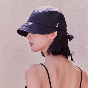 [바잘] VA 스터드 리본 보닛햇 블랙