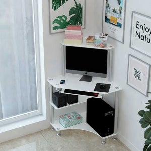 코너 컴퓨터책상 본체 책상 원룸 공간 활용 게이밍