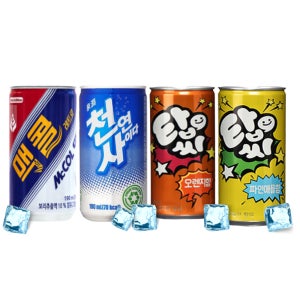 [혼합음료 4종] 맥콜+천연사이다+탑씨 오렌지+탑씨 파인애플 6캔씩 24캔