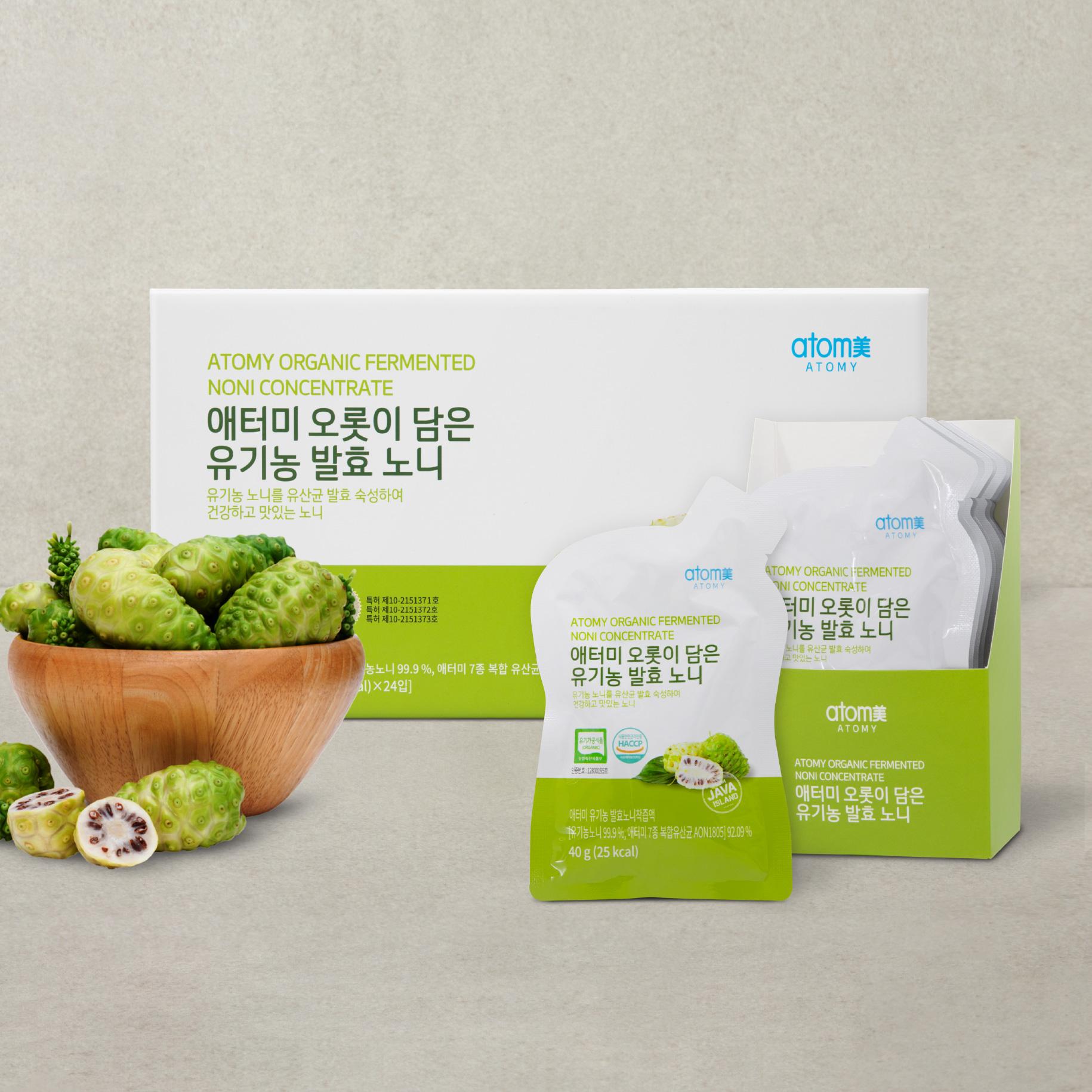 애터미 오롯이 담은 유기농 발효 <b>노니</b> 파우치(40ml, 24포)
