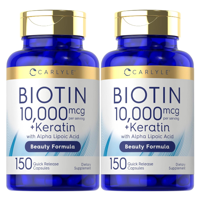 고함량 <b>비오틴 케라틴</b> 알파리포산 <b>10000mcg</b> 150캡슐2팩 칼라일