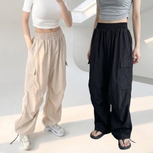 1+1 바스락바지 파라슈트팬츠 여성카고팬츠