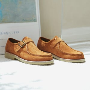 커스텀무드 남자구두 고급 수제화 카디스 벨크로 스웨이드 티톨리안 더비슈즈 CU929