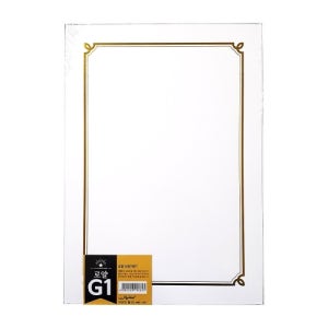 우진 금박 테두리 상장용지 A4 160g 100매 1권 (G1)