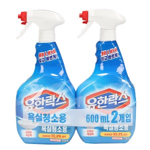 유한양행 유한락스 욕실청소용 600ml(본품) + 600ml(본품) 세트