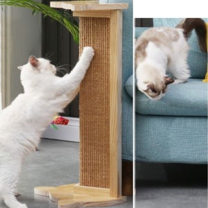 고양이 모서리 벽 원목 스크래쳐 벽지 쇼파 보호 반려묘 우드 스크레처 중형 45cm