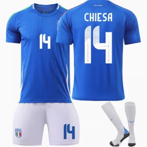 이탈리아 축구 유니폼 2024 홈 키에사 조르지뉴 어린이 키즈 축구복 반티 커스텀마킹