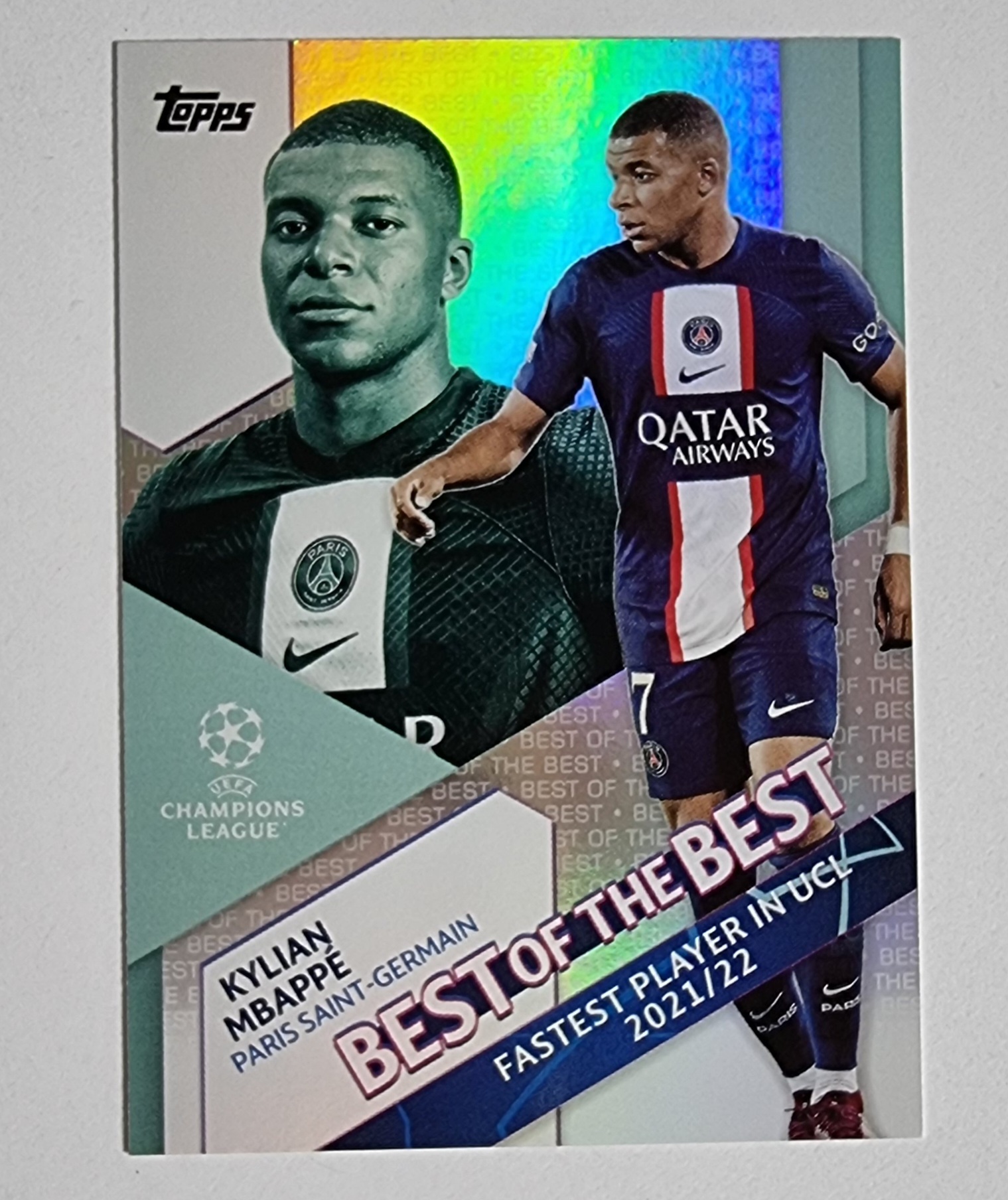 킬리안 음바페 2022-23 Topps UEFA Club Competitions Best Of The Best Kylian Mbappe BB-10 PSG 축구카드