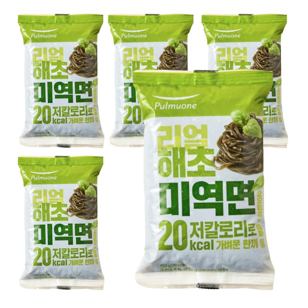 <b>풀무원</b> 리얼 해초 미역 면 150g 4+1개 다이어트 칼슘 식이섬유 저칼로리 혈당 조절 당뇨 환자 식단