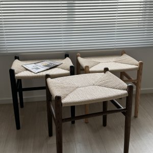 수집품 라탄 우드스툴 나무의자 보조의자 인테리어 카페 스툴