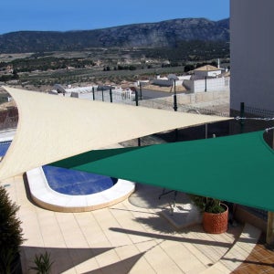 HK sell 마일드 썬쉐이드 방수 메쉬 그늘막 3.6X3.6X3.6M 삼각