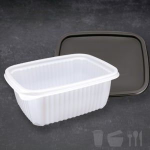 사각 미니탕용기(대) 21168 300세트 일회용 사각밀폐용기 죽 반찬 밤색뚜껑 TY