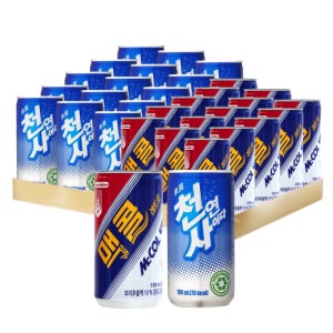 미니 캔음료 맥콜 천연사이다 190ml 각15캔 총30캔 콜라 탄산 음료수