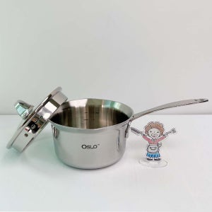 OSLO 오슬로 바이젠 통5중 스텐 오믈렛팬 인덕션 편수 냄비 IH 이유식 밀크팬 14cm