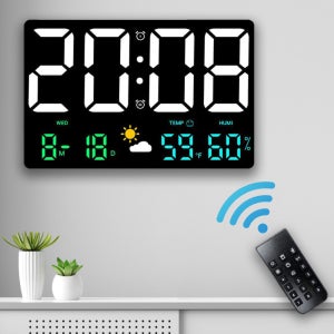 전자 시계 벽걸이 LED 벽시계 디지털 온습도 날씨