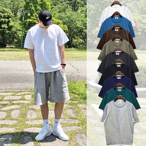 남자 반팔티 오버핏 빅사이즈 16수 무지 티셔츠