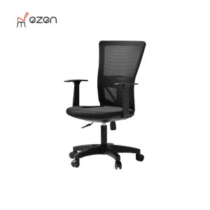 이젠(EZEN) 마이핏 국산 바른자세교정 컴퓨터 책상 학생 사무실의자 블랙 베이직세트
