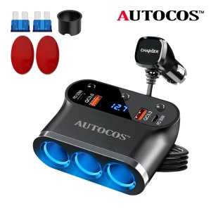 차량용 충전기 300W 대용량 멀티 PD소켓 고속충전기 시가잭 ATS-107