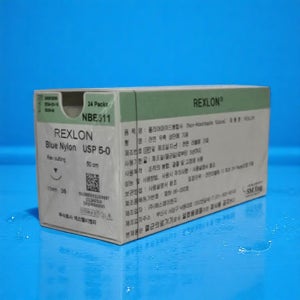 에스엠이엔지 NBE511 렉슬론 5-0 11mm 3/8 각침 블루나이론 NB517 봉합사