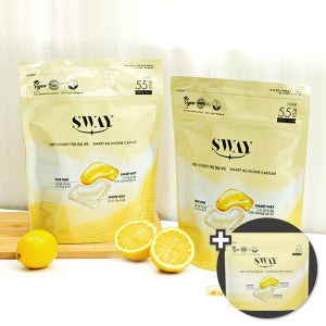 [슈퍼적립] (총116캡슐) 스웨이 식기세척기/식세기세제 린스 올인원 액체캡슐 8g 55입X2개+6입