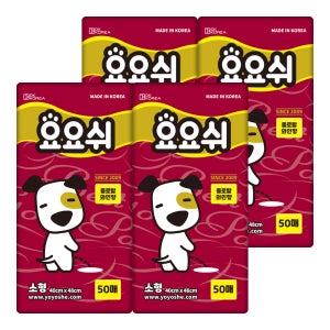[요요쉬] 강아지 배변패드 플로럴와인향 소형, 50매입, 4개