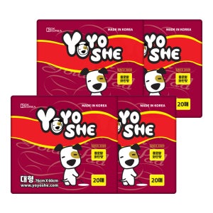 [요요쉬] 강아지 배변패드 플로럴와인향 대형, 20매입, 4개