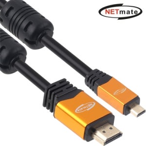 강원전자 넷메이트 NMC-HDM30Z 마이크로 HDMI 골드 메탈 케이블 0.5m, 1개