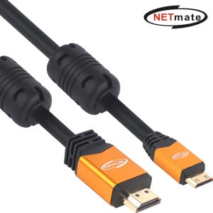 강원전자 넷메이트 Mini HDMI 2.0 Gold Metal 케이블 0.5m, 1개