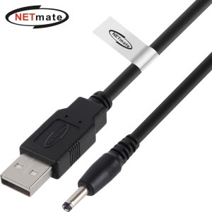 강원전자 넷메이트 USB 전원 케이블 1m (3.5x1.4mm/18W/블랙) NMC-UP141018B