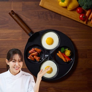 트루쿡 국산 인덕션 4구 에그팬 북미산 월넛 세라믹 계란 후라이팬