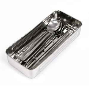 스텐민자수저통 업소용 수저정리함 보관통 사각수저함 식당 단체급식 휴게소