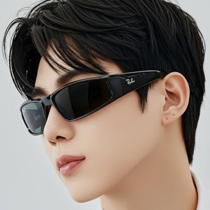 레이벤 얇은 사이파이 검정뿔테 패션 선글라스 레이밴 RB4335 커플 인싸 선그라스