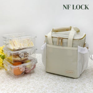 엔에프락 밀폐용기 도시락 피크닉 찬합(정사각 780mlx2개+칸막이 780mlx1개+가방)